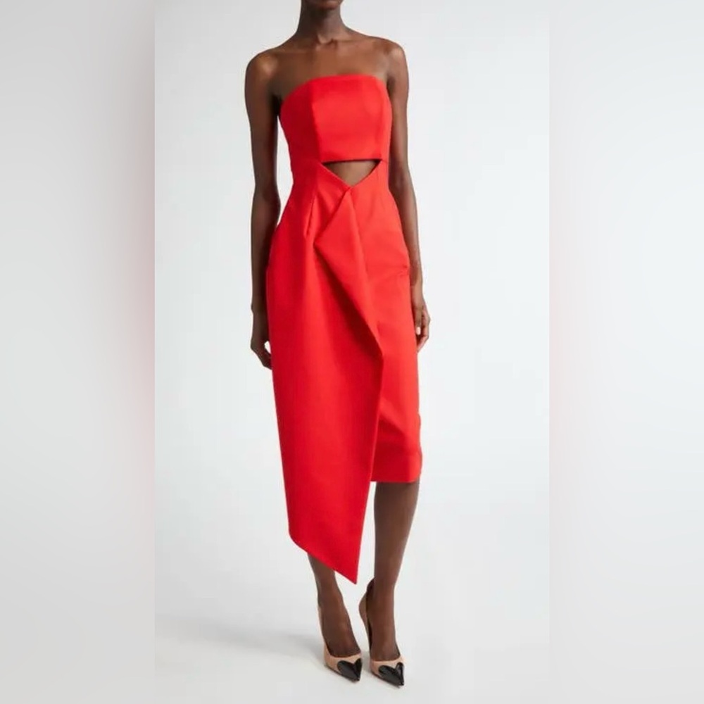Elegant Strapless Red Dress